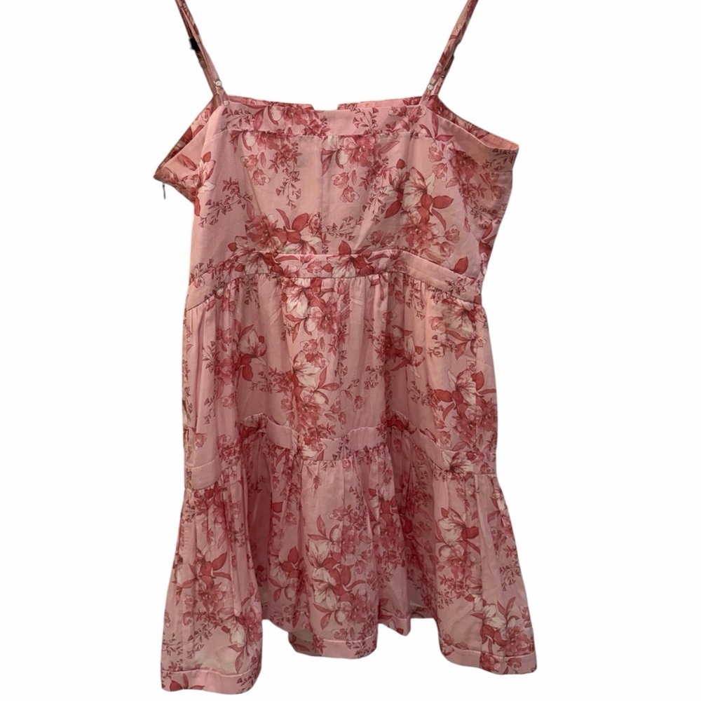 Intermix Pink Floral Silk Blend Babydoll Mini Dress Cottagecore Size 10 Romantic - Picture 13 of 16